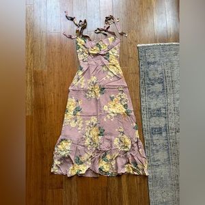 Reformation Spring/Summer Floral Dress with Tie Straps